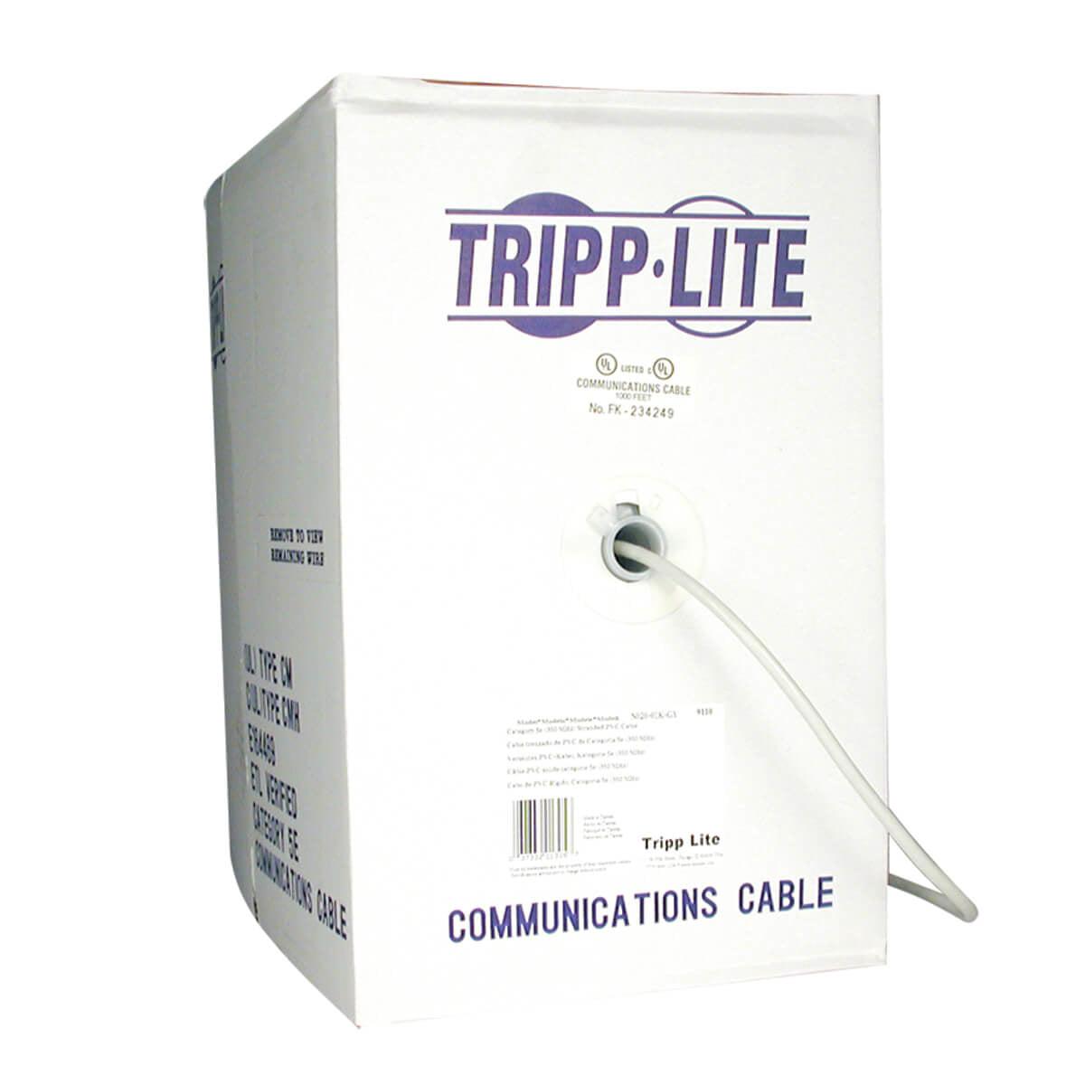 Tripp Lite N028-01K-Gy Cat5E 350 Mhz Solid Core Outdoor-Rated (Utp) Pvc Bulk Ethernet Cable - Gray, 1000 Ft. (304.8 M)