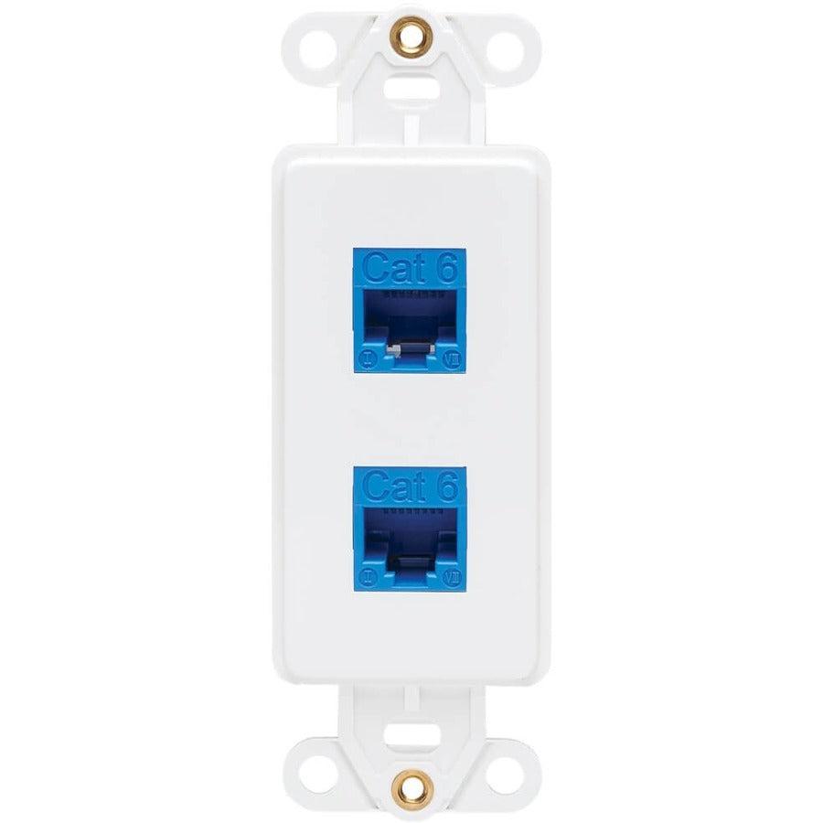 Tripp Lite N042D-002V-Wh Center Plate Insert, Decora Style - Vertical, 2 Ports