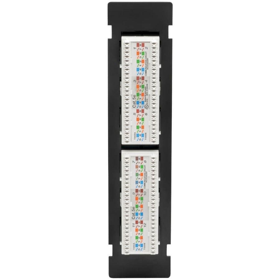 Tripp Lite N050-P12 Cat5E Wall-Mount 12-Port Patch Panel - Poe+ Compliant, 110/Krone, 568A/B, Rj45 Ethernet, Taa
