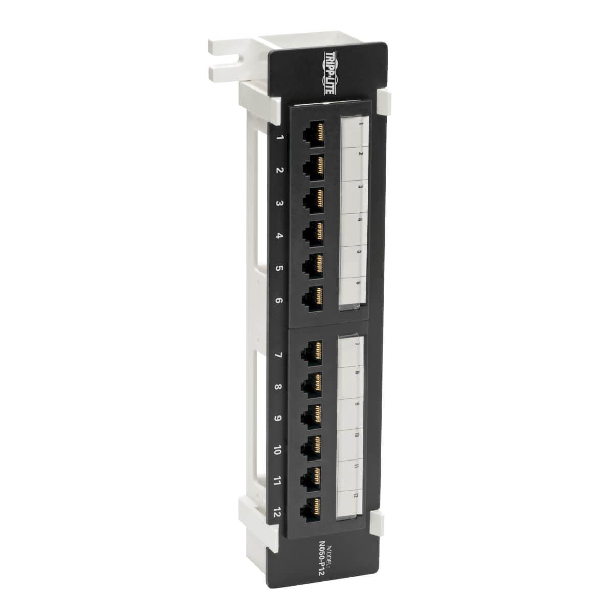 Tripp Lite N050-P12 Cat5E Wall-Mount 12-Port Patch Panel - Poe+ Compliant, 110/Krone, 568A/B, Rj45 Ethernet, Taa
