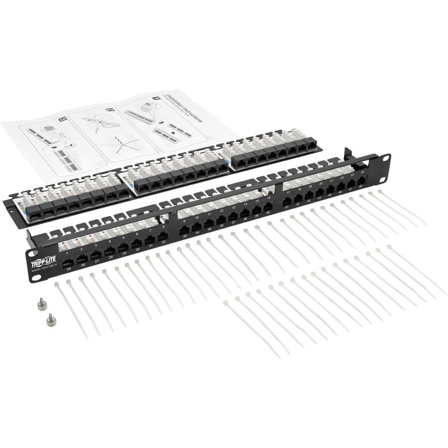 Tripp Lite N052-048-1U 48-Port 1U Rack-Mount High-Density Utp 110-Type Patch Panel, Rj45 Ethernet, 568B, Cat5/5E, Taa