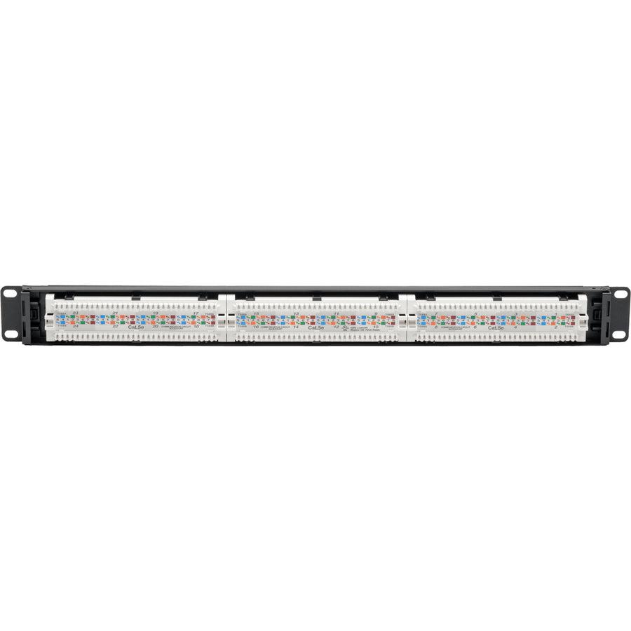 Tripp Lite N052-P24 Cat5E 24-Port Patch Panel - Poe+ Compliant, 110/Krone, 568A/B, Rj45 Ethernet, 1U Rack-Mount, Taa
