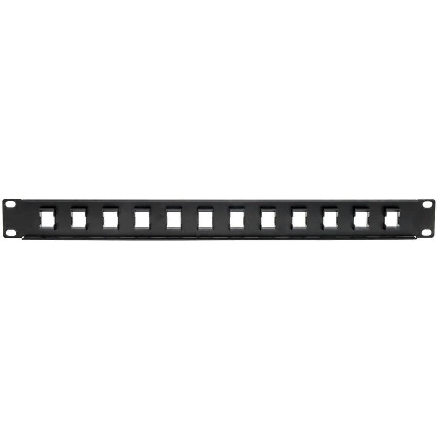Tripp Lite N062-012-Kj 12-Port 1U Rack-Mount Unshielded Blank Keystone/Multimedia Patch Panel, Rj45 Ethernet, Usb, Hdmi, Cat5E/6