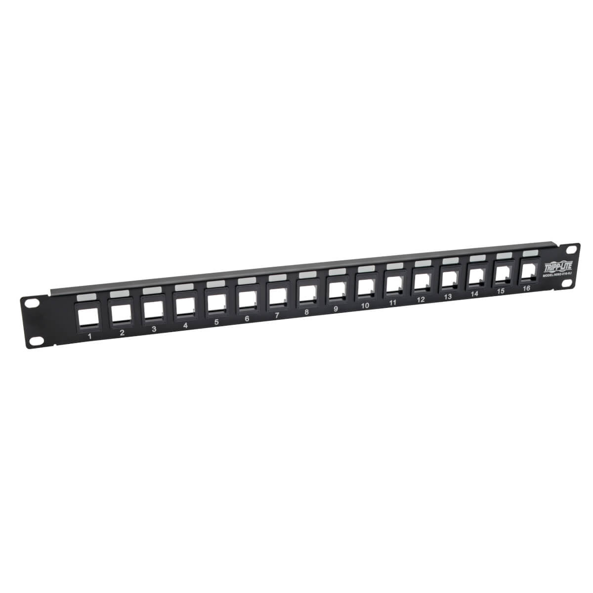 Tripp Lite N062-016-Kj 16-Port 1U Rack-Mount Unshielded Blank Keystone/Multimedia Patch Panel, Rj45 Ethernet, Usb, Hdmi, Cat5E/6