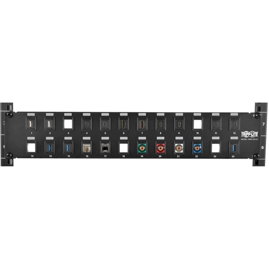 Tripp Lite N062-024-Kj 24-Port 2U Rack-Mount Unshielded Blank Keystone/Multimedia Patch Panel, Rj45 Ethernet, Usb, Hdmi, Cat5E/6