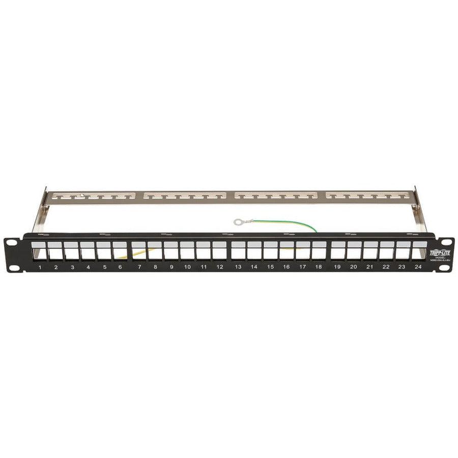 Tripp Lite N062-024-Kj-Sh 24-Port 1U Rack-Mount Shielded Blank Keystone/Multimedia Patch Panel, Rj45 Ethernet, Usb, Hdmi, Cat5E/6, Taa