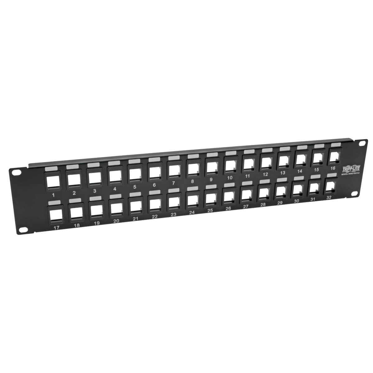 Tripp Lite N062-032-Kj 32-Port 2U Rack-Mount Unshielded Blank Keystone/Multimedia Patch Panel, Rj45 Ethernet, Usb, Hdmi, Cat5E/6