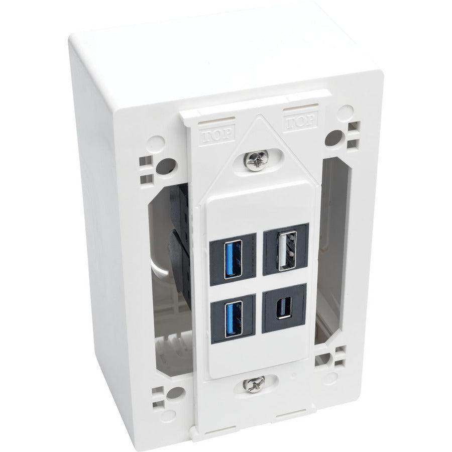 Tripp Lite N080-Smb1-Wh Single-Gang Surface-Mount Back Box, White, Taa
