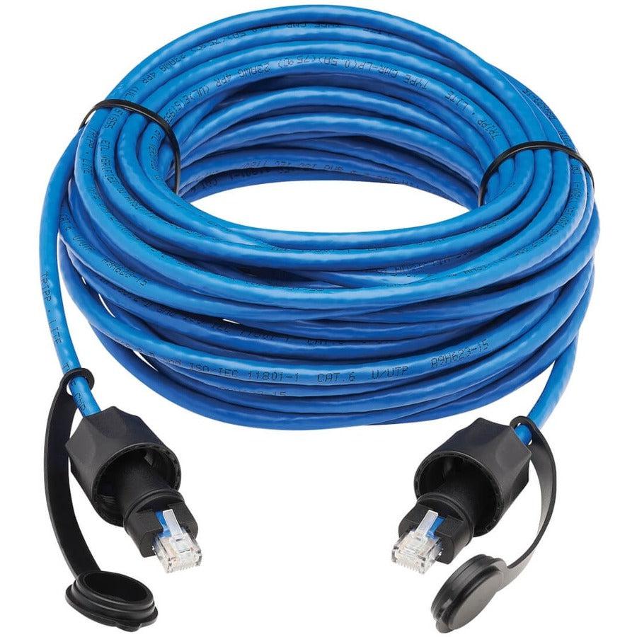 Tripp Lite N200P-050Bl-Ind Industrial Cat6 Utp Ethernet Cable (Rj45 M/M), 100W Poe, Cmr-Lp, Ip68, Blue, 50 Ft. (15.24 M)