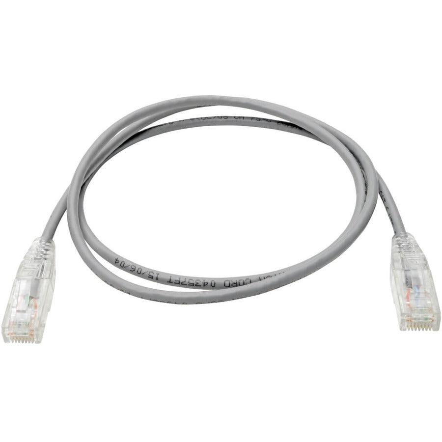 Tripp Lite N201-S03-Gy Cat6 Gigabit Snagless Slim Utp Ethernet Cable (Rj45 M/M), Gray, 3 Ft. (0.91 M)
