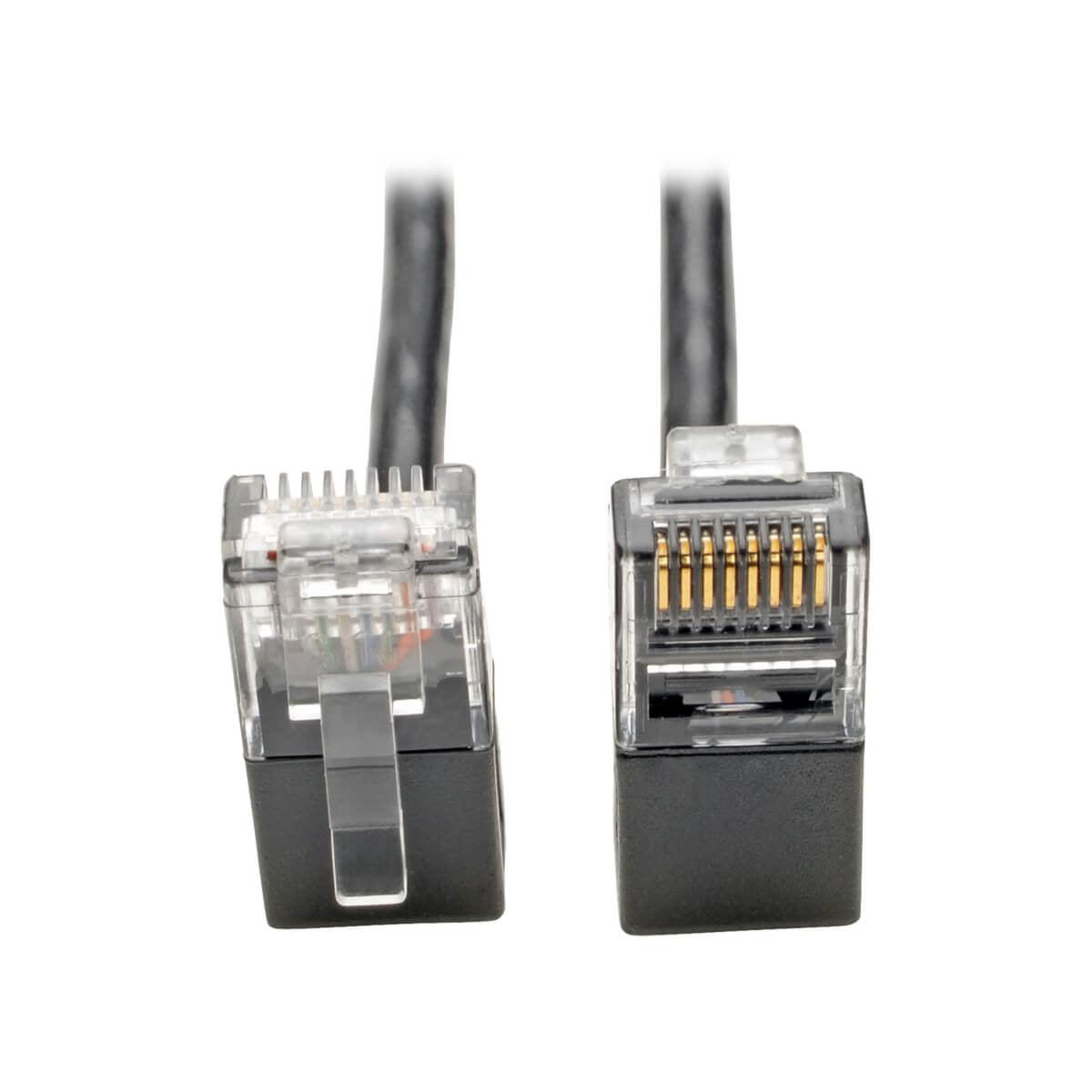 Tripp Lite N201-Sr1-Bk Right-Angle Cat6 Gigabit Snagless Molded Slim Utp Ethernet Cable (Rj45 M/M), Black, 1 Ft. (0.31 M)