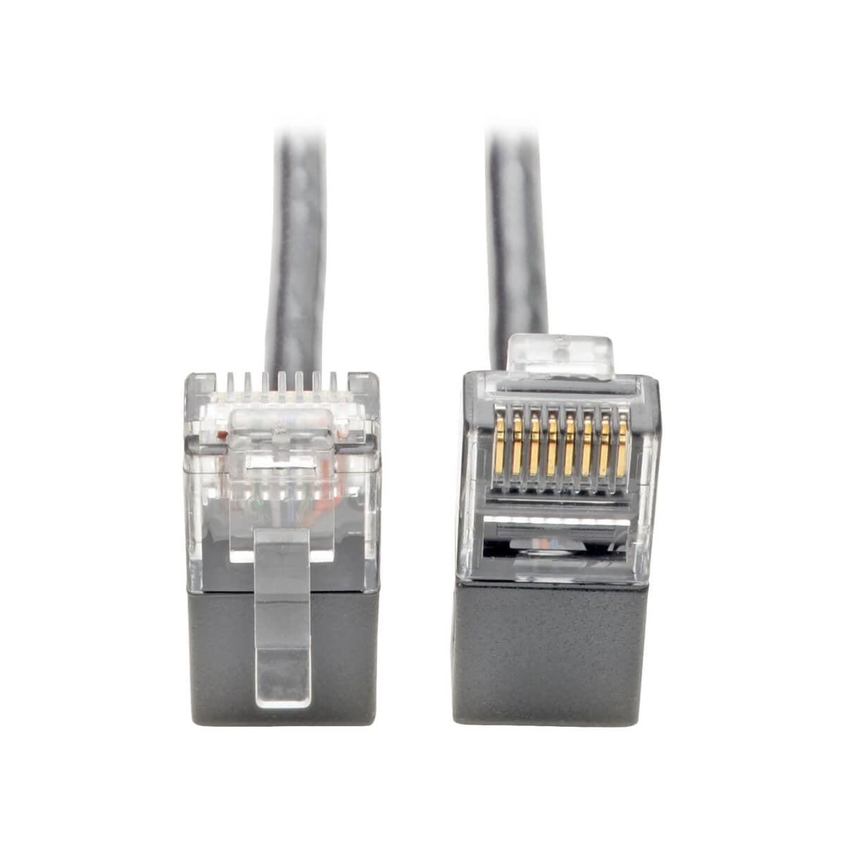 Tripp Lite N201-Sr1-Gy Right-Angle Cat6 Gigabit Snagless Molded Slim Utp Ethernet Cable (Rj45 M/M), Gray, 1 Ft. (0.31 M)