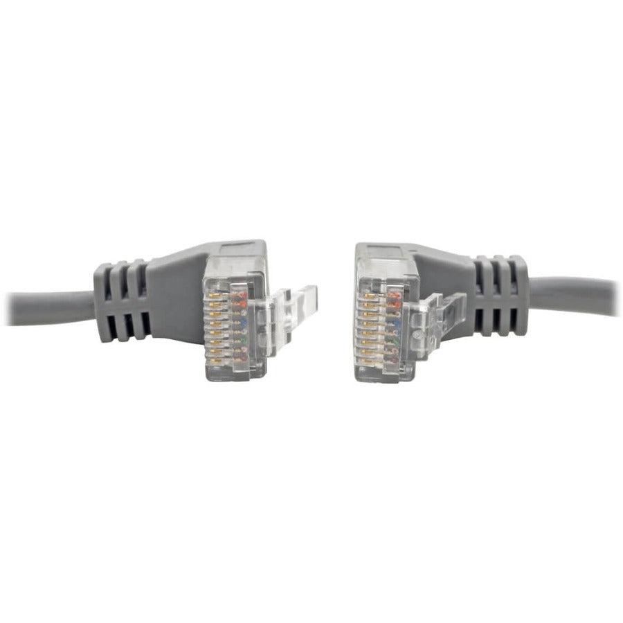 Tripp Lite N201-Sr2-Gy Right-Angle Cat6 Gigabit Snagless Molded Slim Utp Ethernet Cable (Rj45 M/M), Gray, 2 Ft. (0.61 M)