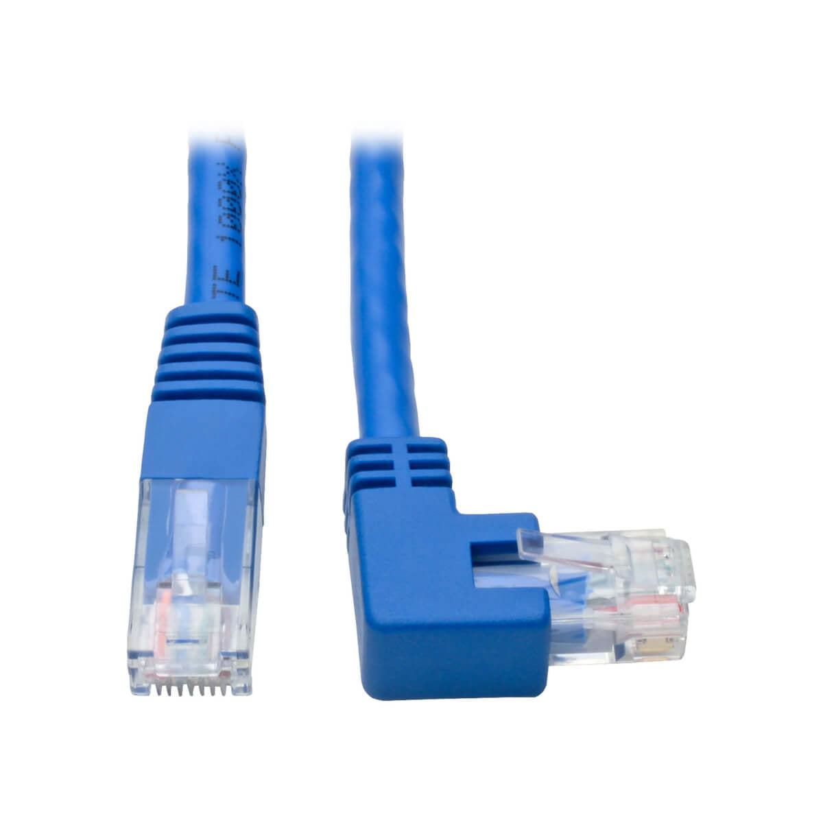 Tripp Lite N204-001-Bl-Ra Right-Angle Cat6 Gigabit Molded Utp Ethernet Cable (Rj45 Right-Angle M To Rj45 M), Blue, 1 Ft. (0.31 M)