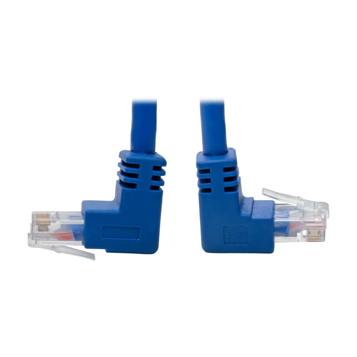 Tripp Lite N204-001-Bl-Ud Up/Down-Angle Cat6 Gigabit Molded Utp Ethernet Cable (Rj45 Up-Angle M To Rj45 Down-Angle M), Blue, 1 Ft. (0.31 M)
