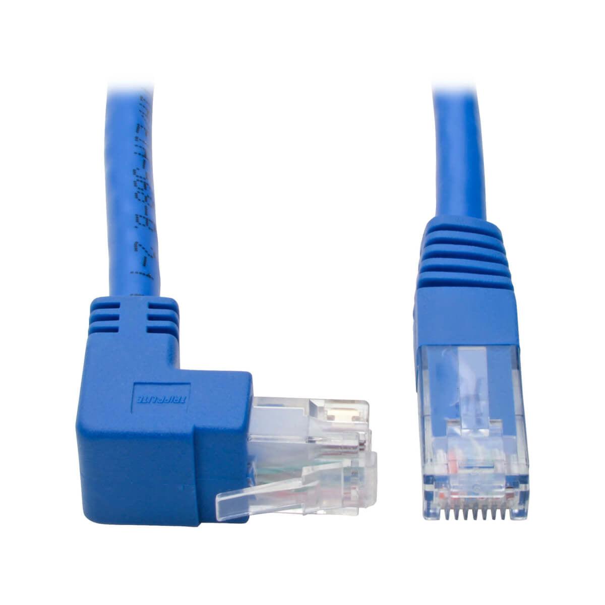 Tripp Lite N204-001-Bl-Up Up-Angle Cat6 Gigabit Molded Utp Ethernet Cable (Rj45 Right-Angle Up M To Rj45 M), Blue, 1 Ft. (0.31 M)