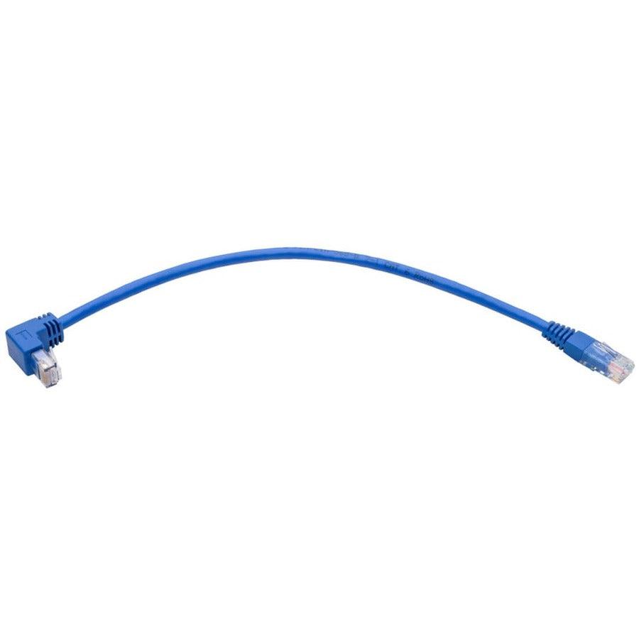 Tripp Lite N204-001-Bl-Dn Down-Angle Cat6 Gigabit Molded Utp Ethernet Cable (Rj45 Right-Angle Down M To Rj45 M), Blue, 1 Ft. (0.31 M)