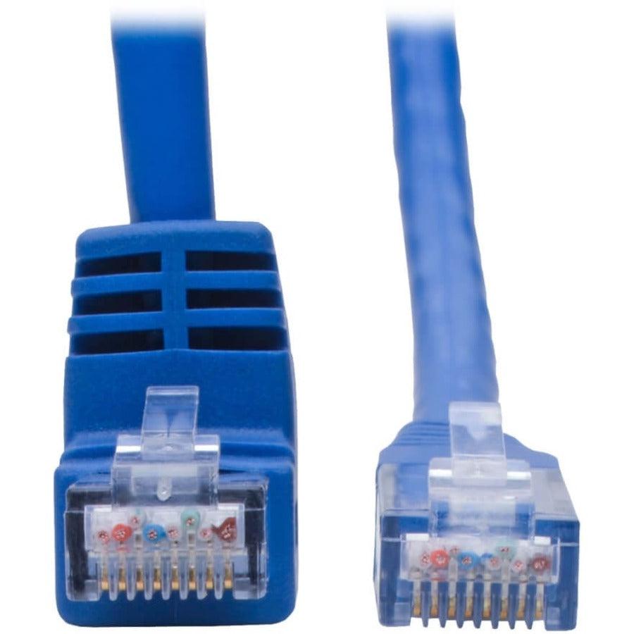 Tripp Lite N204-001-Bl-Dn Down-Angle Cat6 Gigabit Molded Utp Ethernet Cable (Rj45 Right-Angle Down M To Rj45 M), Blue, 1 Ft. (0.31 M)