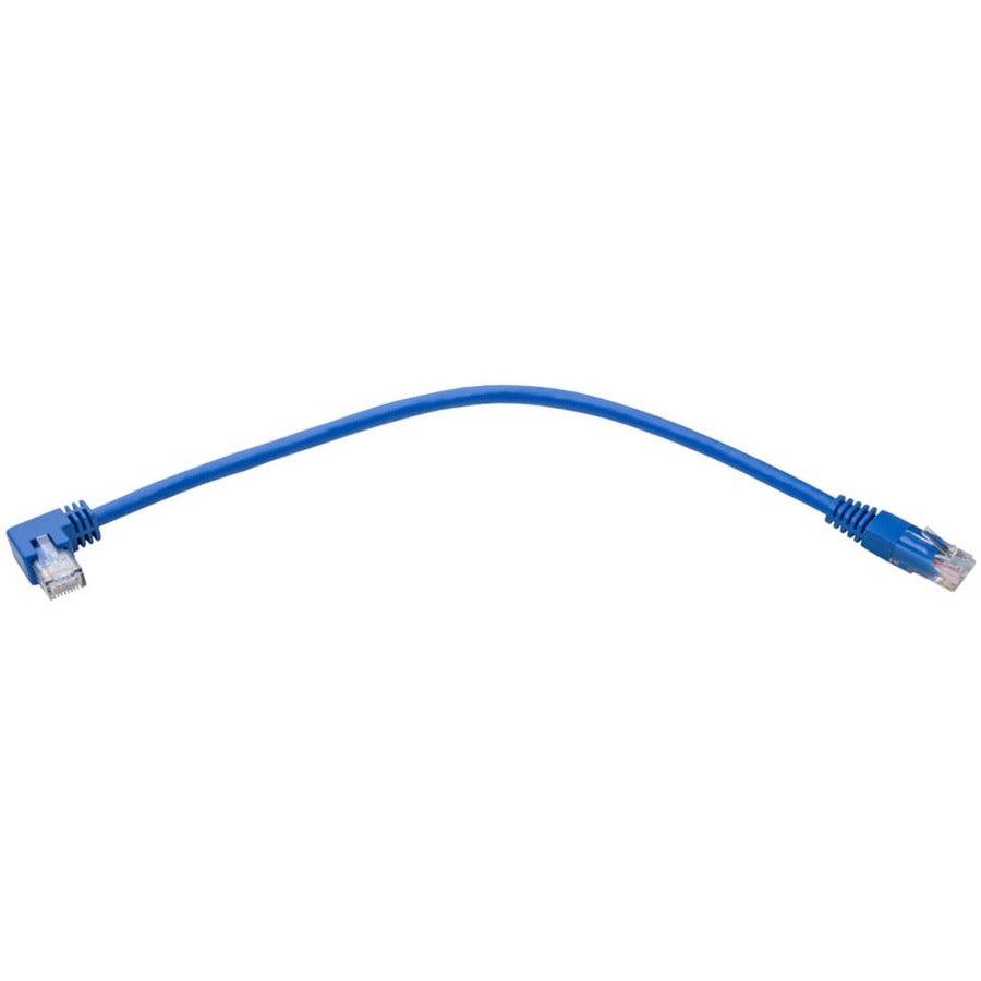 Tripp Lite N204-001-Bl-Ra Right-Angle Cat6 Gigabit Molded Utp Ethernet Cable (Rj45 Right-Angle M To Rj45 M), Blue, 1 Ft. (0.31 M)