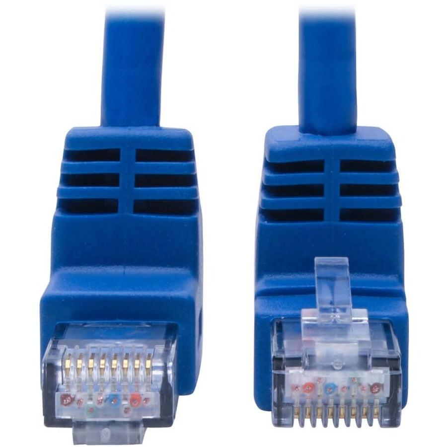 Tripp Lite N204-001-Bl-Ud Up/Down-Angle Cat6 Gigabit Molded Utp Ethernet Cable (Rj45 Up-Angle M To Rj45 Down-Angle M), Blue, 1 Ft. (0.31 M)