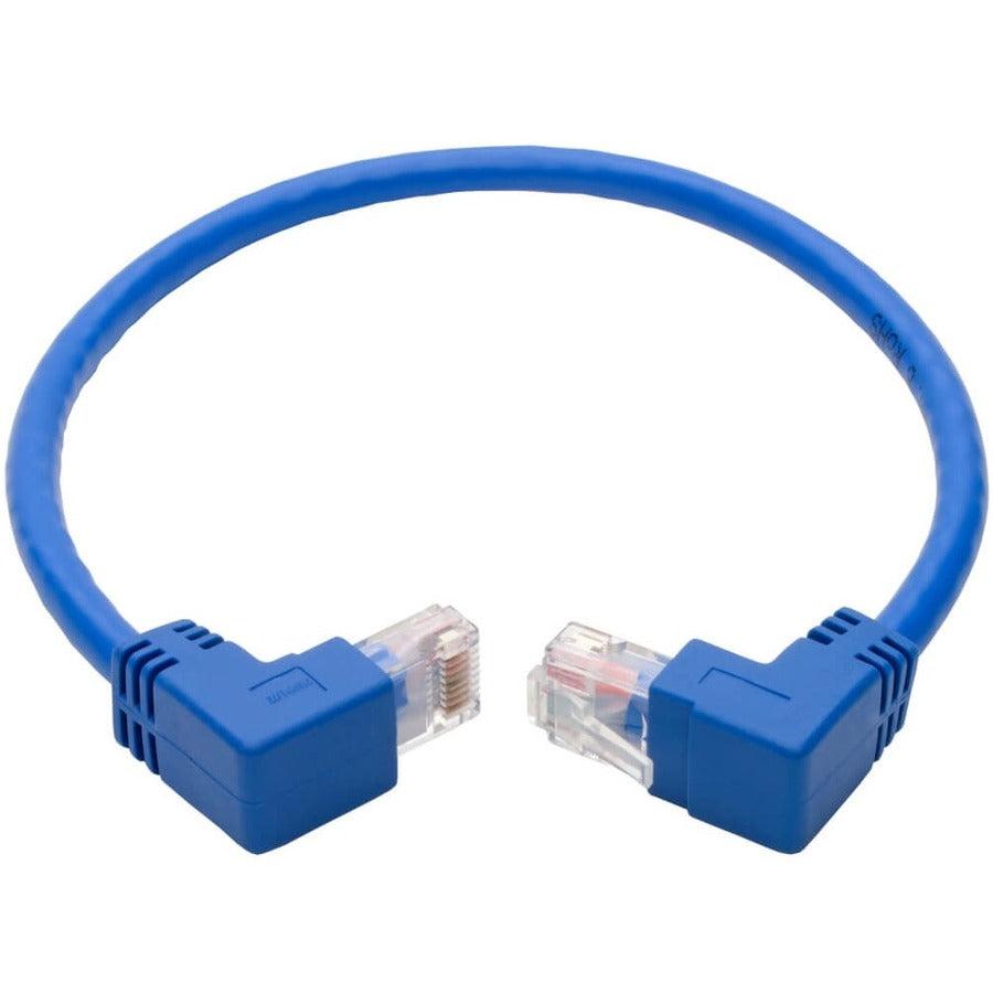 Tripp Lite N204-001-Bl-Ud Up/Down-Angle Cat6 Gigabit Molded Utp Ethernet Cable (Rj45 Up-Angle M To Rj45 Down-Angle M), Blue, 1 Ft. (0.31 M)