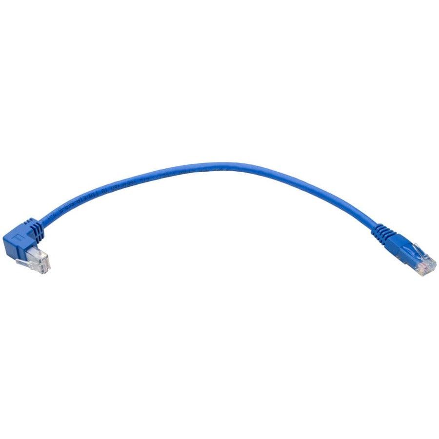 Tripp Lite N204-001-Bl-Up Up-Angle Cat6 Gigabit Molded Utp Ethernet Cable (Rj45 Right-Angle Up M To Rj45 M), Blue, 1 Ft. (0.31 M)