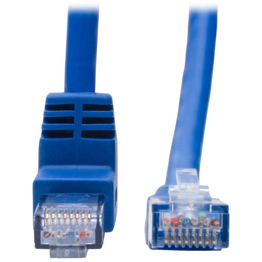 Tripp Lite N204-001-Bl-Up Up-Angle Cat6 Gigabit Molded Utp Ethernet Cable (Rj45 Right-Angle Up M To Rj45 M), Blue, 1 Ft. (0.31 M)