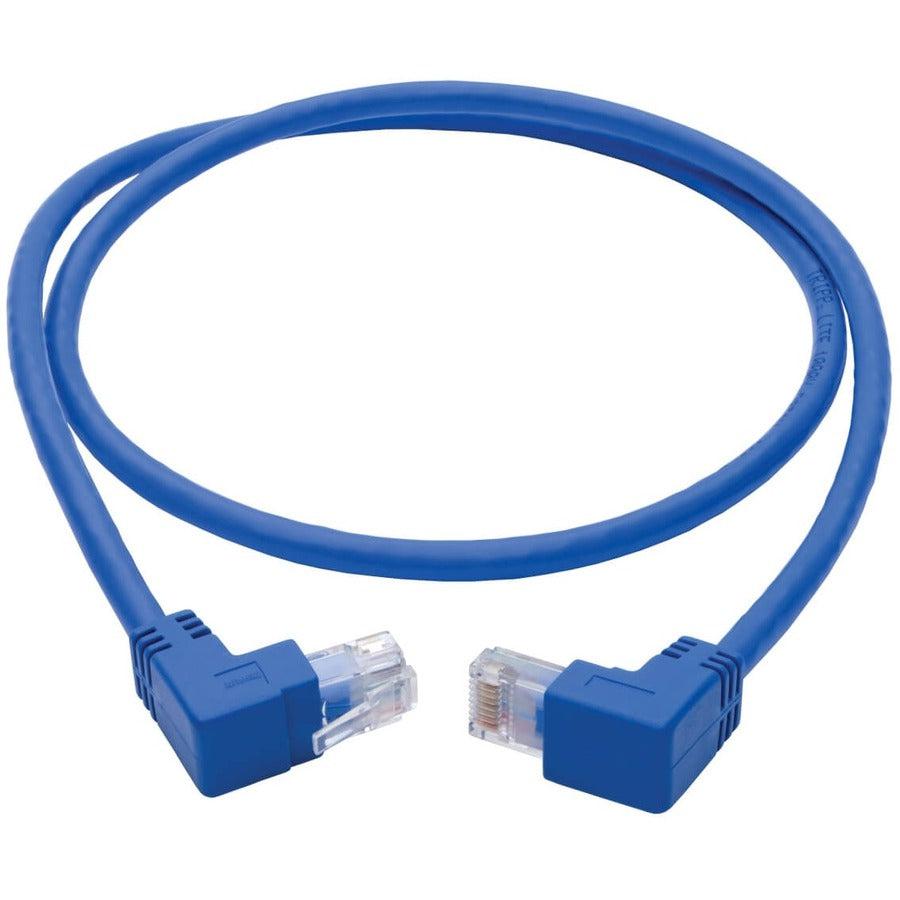 Tripp Lite N204-003-Bl-Ud Up/Down-Angle Cat6 Gigabit Molded Utp Ethernet Cable (Rj45 Up-Angle M To Rj45 Down-Angle M), Blue, 3 Ft. (0.91 M)