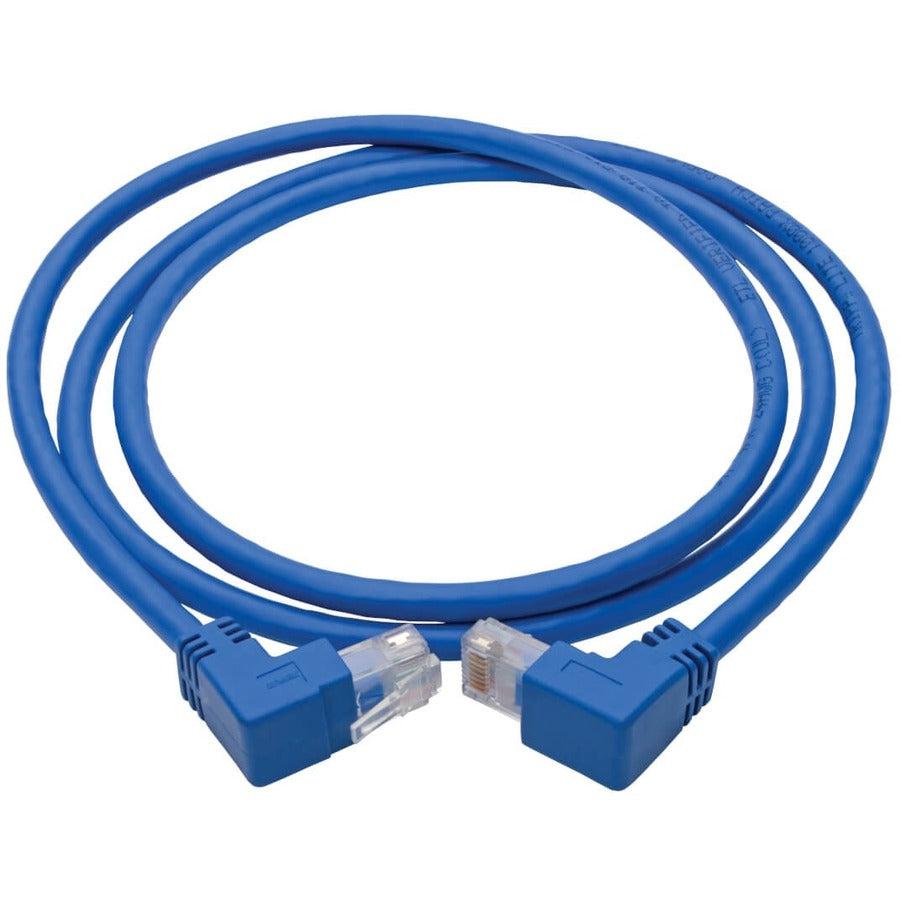 Tripp Lite N204-004-Bl-Ud Up/Down-Angle Cat6 Gigabit Molded Utp Ethernet Cable (Rj45 Up-Angle M To Rj45 Down-Angle M), Blue, 4 Ft. (1.22 M)