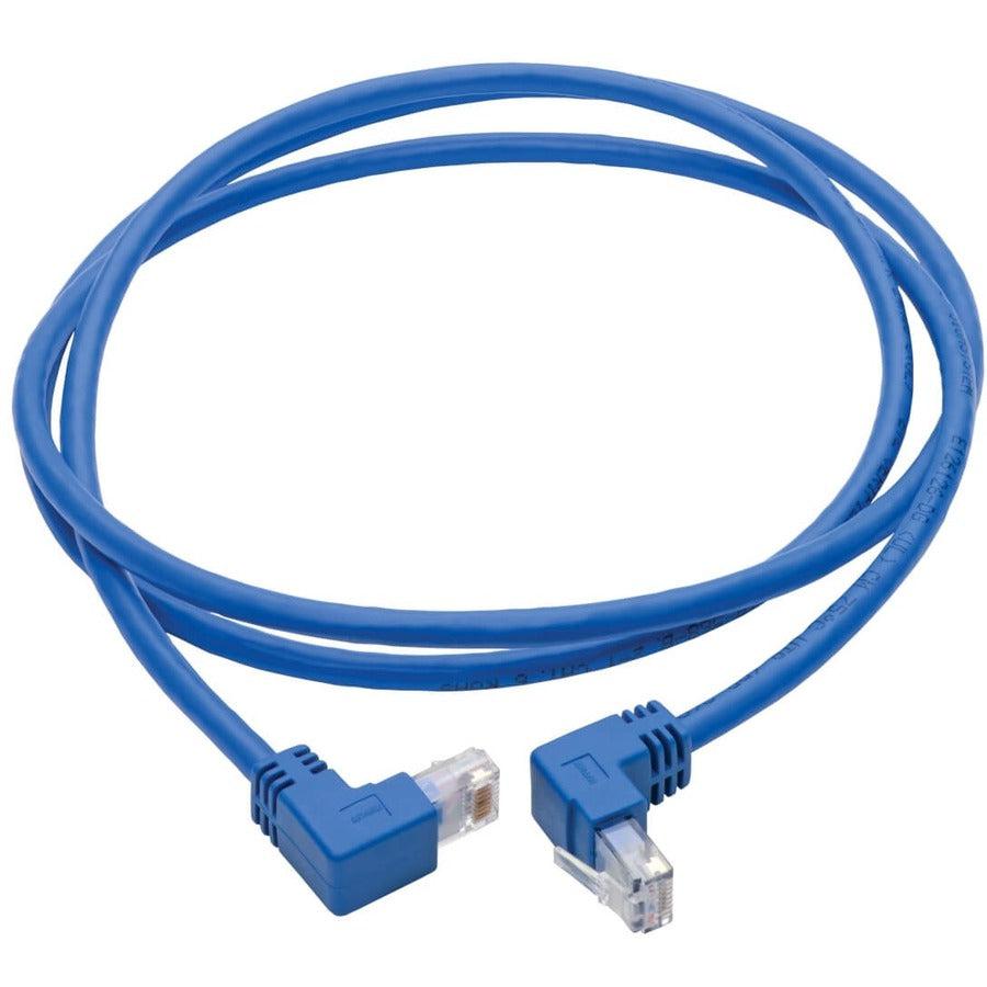 Tripp Lite N204-005-Bl-Ud Up/Down-Angle Cat6 Gigabit Molded Utp Ethernet Cable (Rj45 Up-Angle M To Rj45 Down-Angle M), Blue, 5 Ft. (1.52 M)