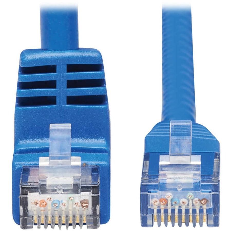 Tripp Lite N204-015-Bl-Dn Down-Angle Cat6 Gigabit Molded Utp Ethernet Cable (Rj45 Right-Angle Down M To Rj45 M), Blue, 15 Ft. (4.57 M)