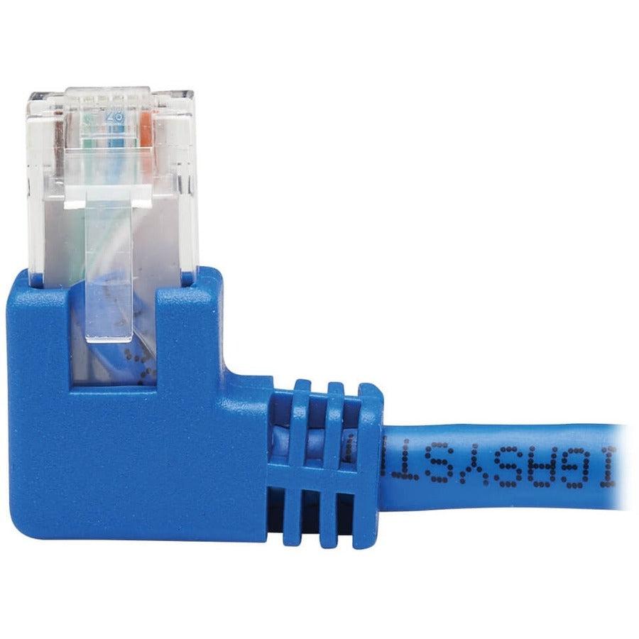 Tripp Lite N204-015-Bl-La Left-Angle Cat6 Gigabit Molded Utp Ethernet Cable (Rj45 Left-Angle M To Rj45 M), Blue, 15 Ft. (4.57 M)