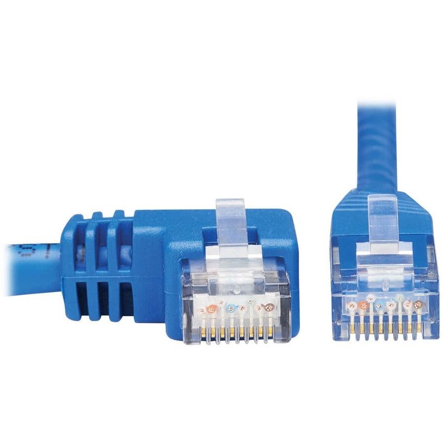 Tripp Lite N204-015-Bl-La Left-Angle Cat6 Gigabit Molded Utp Ethernet Cable (Rj45 Left-Angle M To Rj45 M), Blue, 15 Ft. (4.57 M)