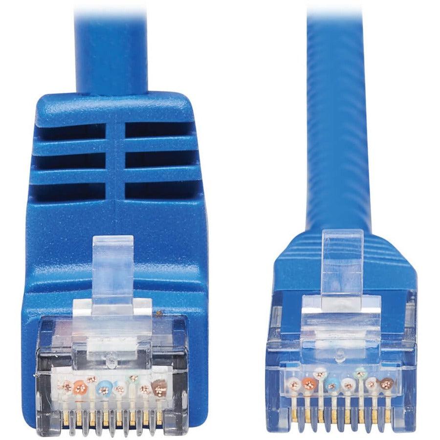 Tripp Lite N204-020-Bl-Dn Down-Angle Cat6 Gigabit Molded Utp Ethernet Cable (Rj45 Right-Angle Down M To Rj45 M), Blue, 20 Ft. (6.09 M)