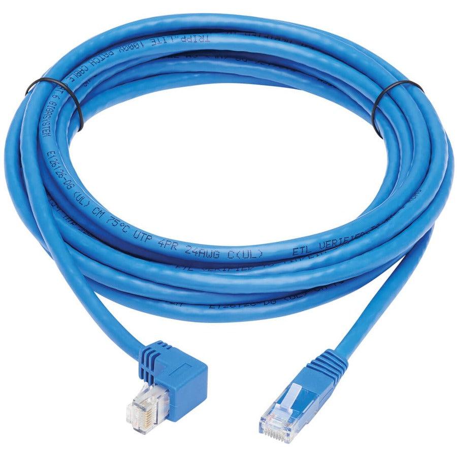 Tripp Lite N204-020-Bl-Dn Down-Angle Cat6 Gigabit Molded Utp Ethernet Cable (Rj45 Right-Angle Down M To Rj45 M), Blue, 20 Ft. (6.09 M)