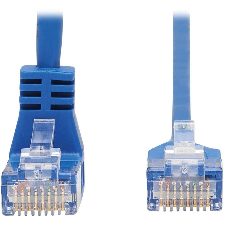 Tripp Lite N204-S01-Bl-Dn Down-Angle Cat6 Gigabit Molded Slim Utp Ethernet Cable (Rj45 Right-Angle Down M To Rj45 M), Blue, 1 Ft. (0.31 M)
