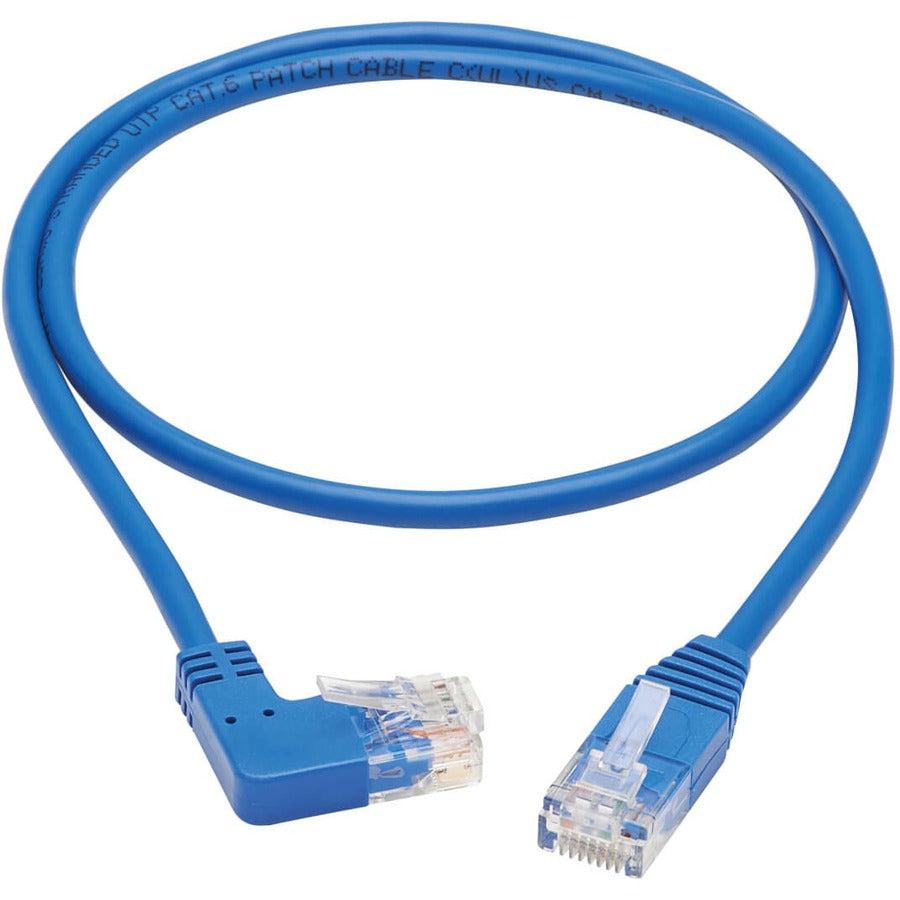 Tripp Lite N204-S02-Bl-Ra Right-Angle Cat6 Gigabit Molded Slim Utp Ethernet Cable (Rj45 Right-Angle M To Rj45 M), Blue, 2 Ft. (0.61 M)
