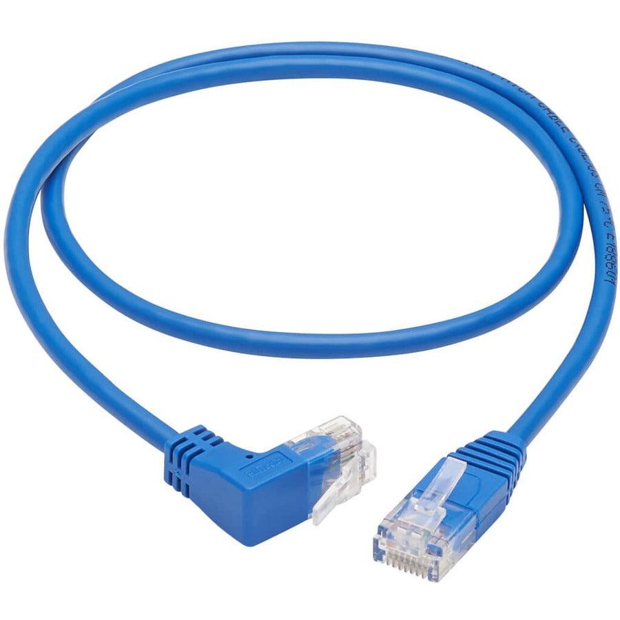 Tripp Lite N204-S02-Bl-Up Up-Angle Cat6 Gigabit Molded Slim Utp Ethernet Cable (Rj45 Right-Angle Up M To Rj45 M), Blue, 2 Ft. (0.61 M)