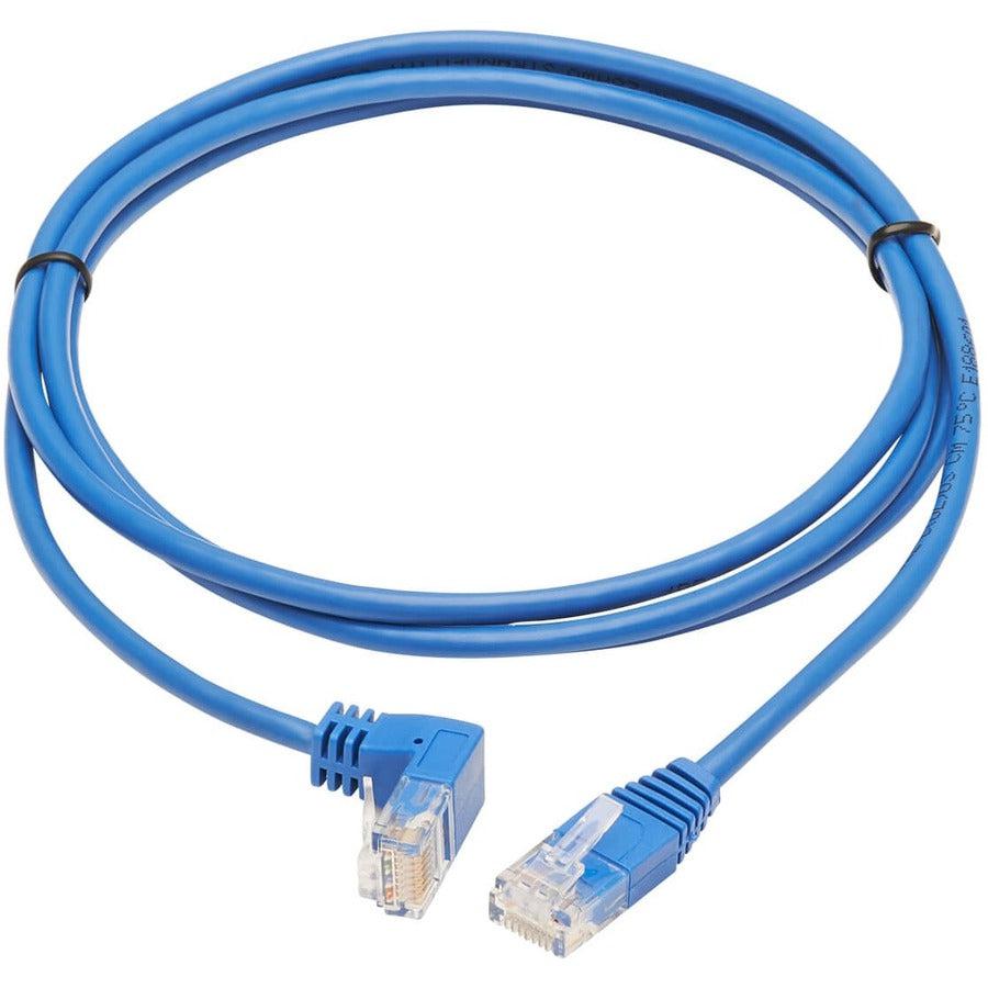Tripp Lite N204-S05-Bl-Dn Down-Angle Cat6 Gigabit Molded Slim Utp Ethernet Cable (Rj45 Right-Angle Down M To Rj45 M), Blue, 5 Ft. (1.52 M)