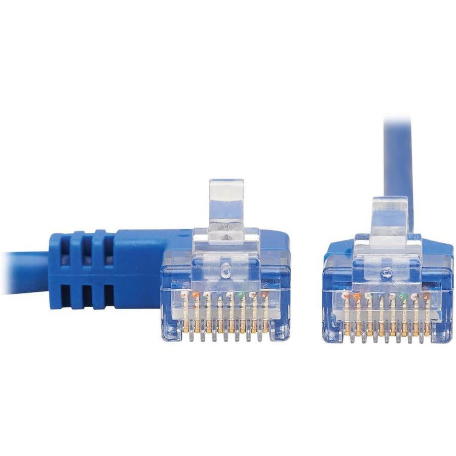 Tripp Lite N204-S05-Bl-La Left-Angle Cat6 Gigabit Molded Slim Utp Ethernet Cable (Rj45 Left-Angle M To Rj45 M), Blue, 5 Ft. (1.52 M)