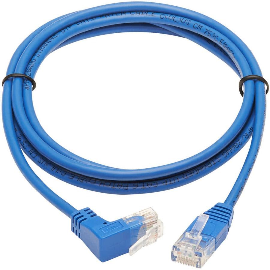 Tripp Lite N204-S05-Bl-Up Up-Angle Cat6 Gigabit Molded Slim Utp Ethernet Cable (Rj45 Right-Angle Up M To Rj45 M), Blue, 5 Ft. (1.52 M)