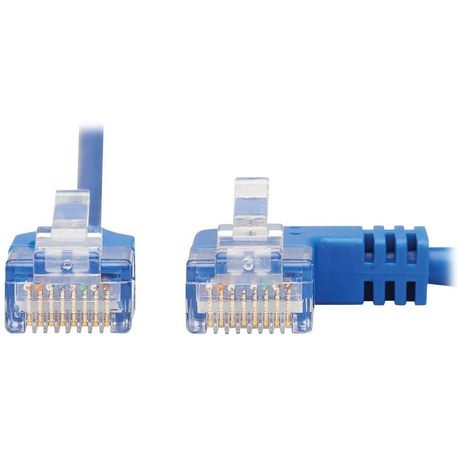 Tripp Lite N204-S07-Bl-Ra Right-Angle Cat6 Gigabit Molded Slim Utp Ethernet Cable (Rj45 Right-Angle M To Rj45 M), Blue, 7 Ft. (2.13 M)