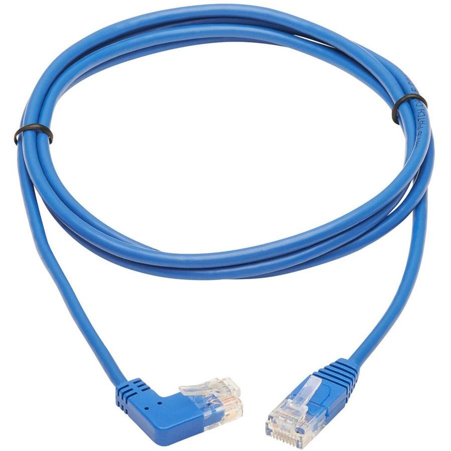 Tripp Lite N204-S07-Bl-Ra Right-Angle Cat6 Gigabit Molded Slim Utp Ethernet Cable (Rj45 Right-Angle M To Rj45 M), Blue, 7 Ft. (2.13 M)