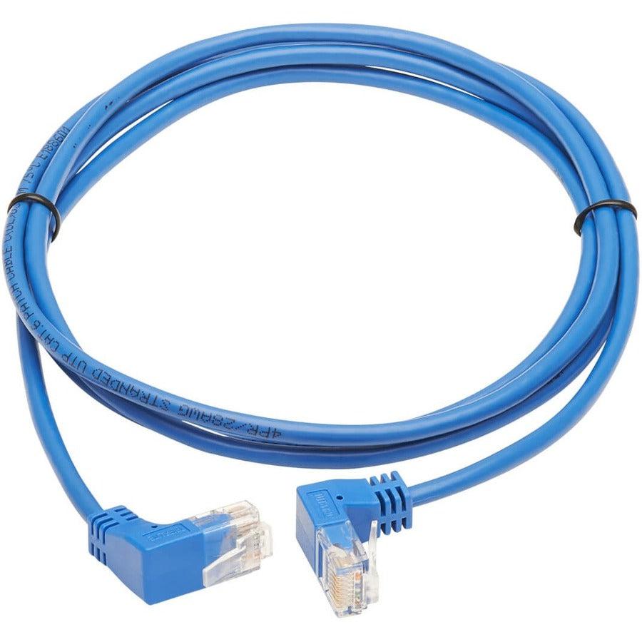 Tripp Lite N204-S07-Bl-Ud Up/Down-Angle Cat6 Gigabit Molded Slim Utp Ethernet Cable (Rj45 Up-Angle M To Rj45 Down-Angle M), Blue, 7 Ft. (2.13 M)