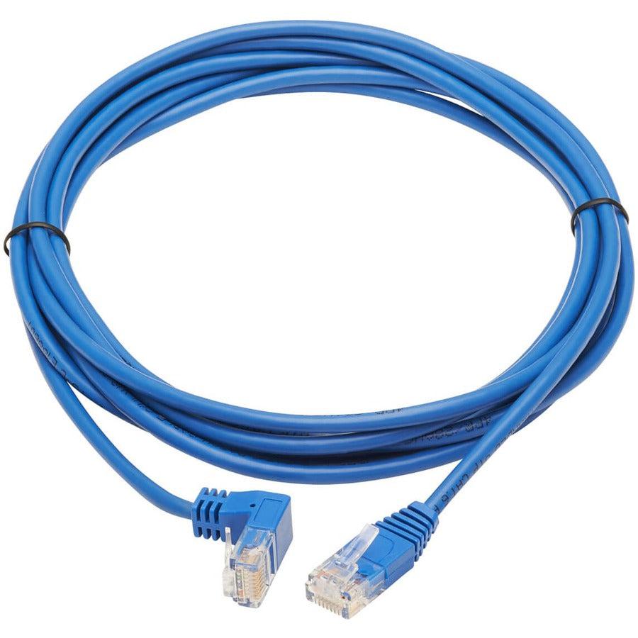 Tripp Lite N204-S10-Bl-Dn Down-Angle Cat6 Gigabit Molded Slim Utp Ethernet Cable (Rj45 Right-Angle Down M To Rj45 M), Blue, 10 Ft. (3.05 M)
