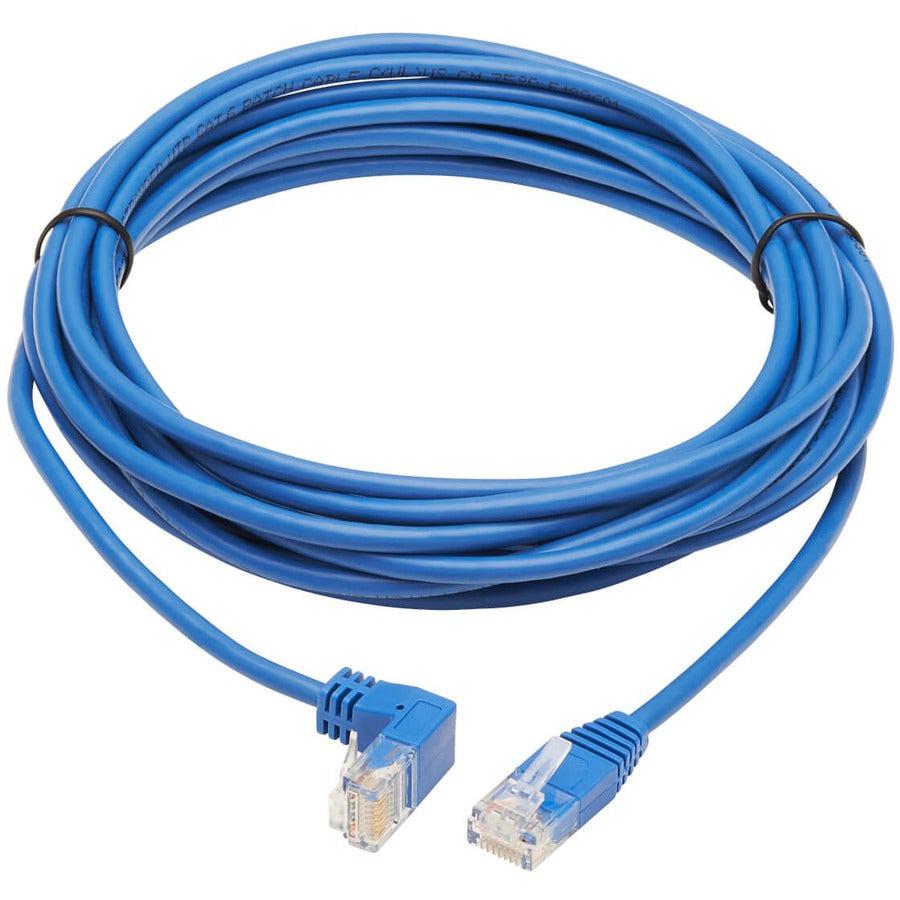 Tripp Lite N204-S15-Bl-Dn Down-Angle Cat6 Gigabit Molded Slim Utp Ethernet Cable (Rj45 Right-Angle Down M To Rj45 M), Blue, 15 Ft. (4.57 M)