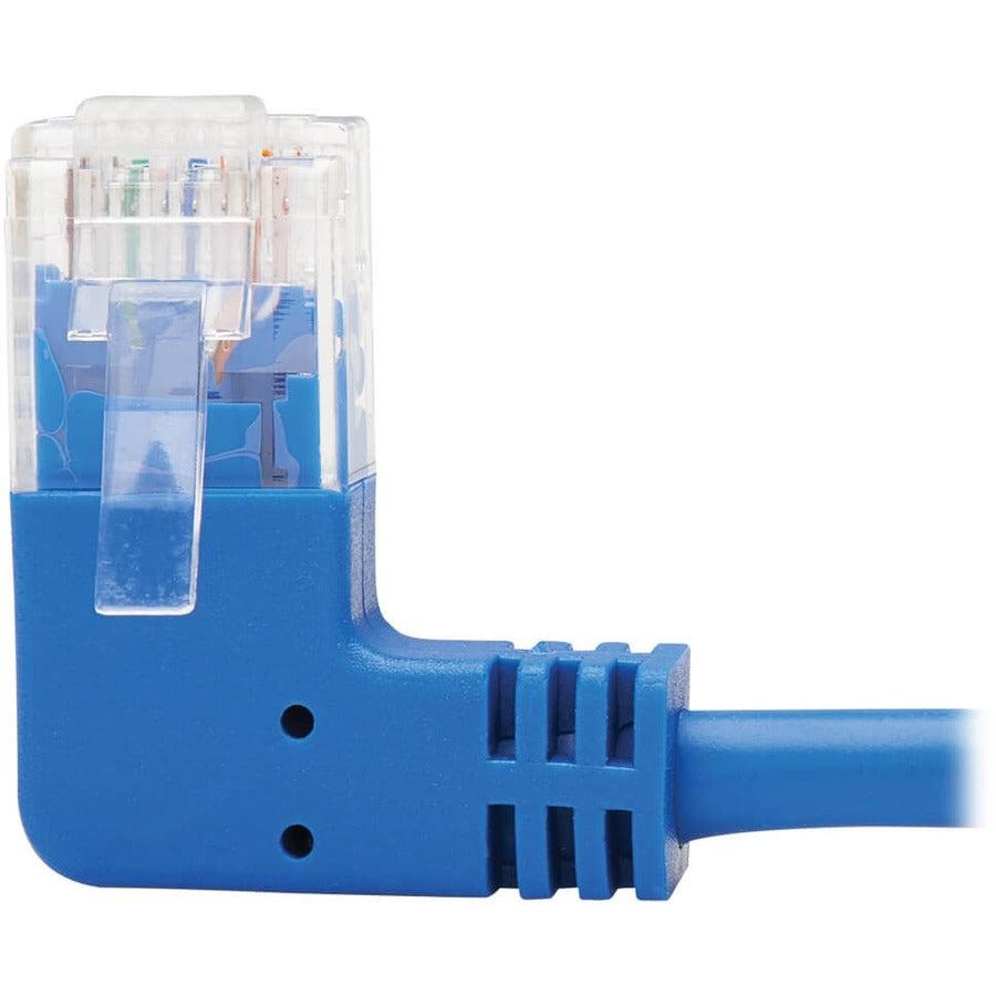 Tripp Lite N204-S15-Bl-La Left-Angle Cat6 Gigabit Molded Slim Utp Ethernet Cable (Rj45 Left-Angle M To Rj45 M), Blue, 15 Ft. (4.57 M)