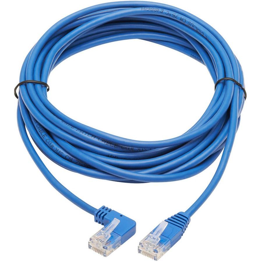 Tripp Lite N204-S15-Bl-La Left-Angle Cat6 Gigabit Molded Slim Utp Ethernet Cable (Rj45 Left-Angle M To Rj45 M), Blue, 15 Ft. (4.57 M)