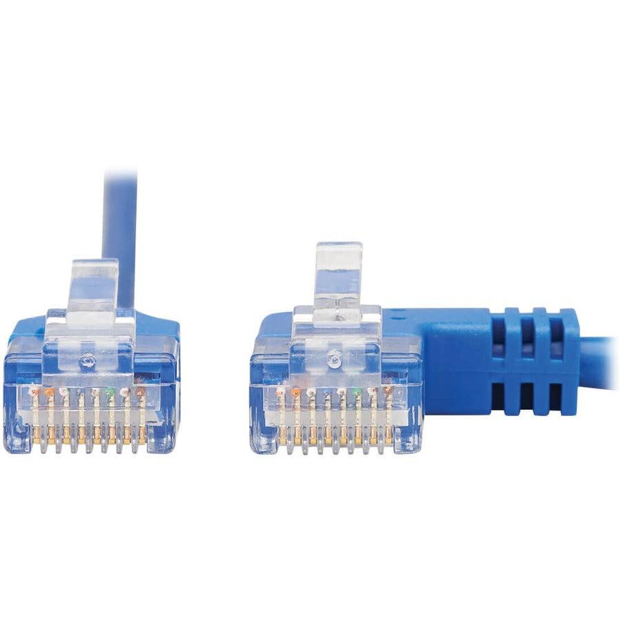 Tripp Lite N204-S15-Bl-Ra Right-Angle Cat6 Gigabit Molded Slim Utp Ethernet Cable (Rj45 Right-Angle M To Rj45 M), Blue, 15 Ft. (4.57 M)