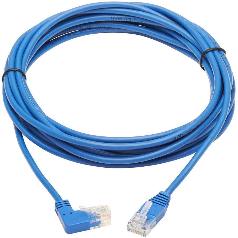 Tripp Lite N204-S15-Bl-Ra Right-Angle Cat6 Gigabit Molded Slim Utp Ethernet Cable (Rj45 Right-Angle M To Rj45 M), Blue, 15 Ft. (4.57 M)